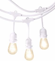 AmazonBasics - Guirnalda de luces impermeables para exteriores (renovada), Bombilla S14, 48 Feet, Blanco