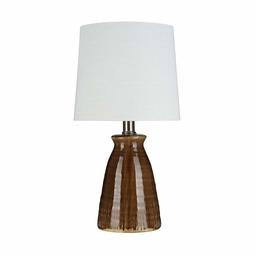 Amazon Brand – Stone & Beam Table Lamp with Textured Ceramic Base, Bulb Included, 15