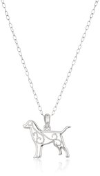 Sterling Silver Filigree Dog Pendant Necklace, 18