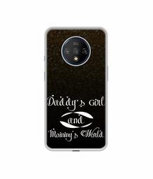 Amazon Brand - Solimo Designer Daddy's Girl and Mummy World UV Printed Soft Back Case Mobile Cover for OnePlus 7T