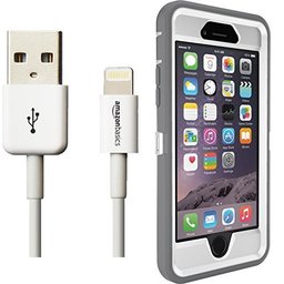 Otterbox Defender Series Case for iPhone 6 and AmazonBasics Lightning Cable (6-Feet) Pack