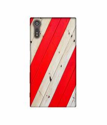 Amazon Brand - Solimo Designer Red and Cream Color Wood 3D Printed Hard Back Case Mobile Cover for Sony Xperia XZ Dual