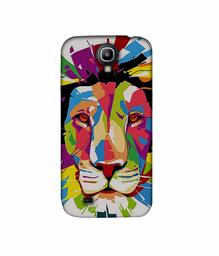 Amazon Brand - Solimo Designer Lion Multicolor Vector 3D Printed Hard Back Case Mobile Cover for Samsung Galaxy S4 GT i9500