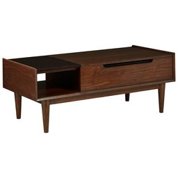 Rivet Bowlyn Mid-Century - Mesa de café de Madera Moderna, 121,92 cm, Color Nogal