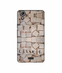 Amazon Brand - Solimo Designer Like On Wooden Block 3D Printed Hard Back Case Mobile Cover for Micromax Canvas Selfie 2 Q340