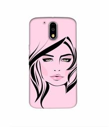 Amazon Brand - Solimo Designer Pink Lady Pattern 3D Printed Hard Back Case Mobile Cover for Motorola Moto G4 Plus