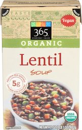 365 Everyday Value, Organic Lentil Soup, 17 Ounce