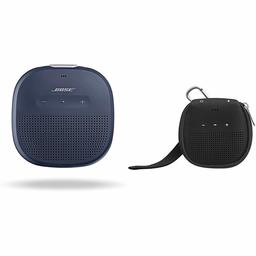 Bose SoundLink Micro Waterproof Bluetooth speaker (Midnight Blue) with AmazonBasics Case (Black)