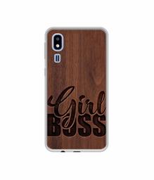 Amazon Brand - Solimo Designer Girl Boss On Wood UV Printed Soft Back Case Mobile Cover for Samsung Galaxy A2 Core