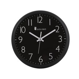 Amazon Brand - Solimo 11-inch Wall Clock (Silent Movement, Black)