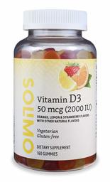 Amazon Brand - Solimo Vitamin D3 2000 IU, 160 Gummies (2 Gummies per Serving)