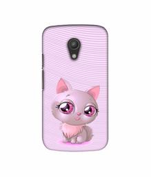 Amazon Brand - Solimo Designer Cute Pink Cat 3D Printed Hard Back Case Mobile Cover for Motorola Moto G 2nd Generation