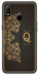 Amazon Brand - Solimo Designer Black Pattern Alphabet-Q 3D Printed Hard Back Case Mobile Cover for Realme 3 / Realme 3i