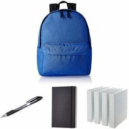 Amazonbasics Classic Backpack with Gel Ink Pens, Classic Notebook, and 3-Ring Binder