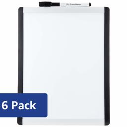 AmazonBasics Magnetic Dry Erase Board, plastic/aluminum frame, 8.5 x 11 Inch, 6 pack (Renewed)