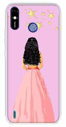 Amazon Brand - Solimo Designer Multicolor Girl Star Design Printed Soft Back Case Mobile Cover for Tecno Spark Go Plus