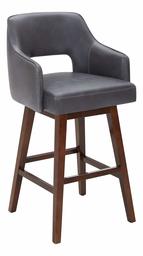 Amazon Brand – Rivet Malida Mid-Century Modern Faux Leather Open Back Swivel Kitchen Bar Stool, 41