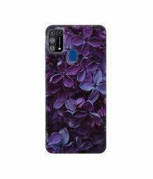 Amazon Brand - Solimo Designer Purple Flowers 3D Printed Hard Back Case Mobile Cover for Samsung Galaxy M31