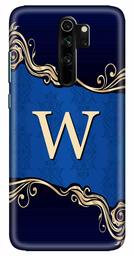 Amazon Brand - Solimo Designer Blue Pattern Alphabet-W 3D Printed Hard Back Case Mobile Cover for Xiaomi Redmi Note 8 Pro