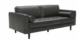 Amazon Brand – Rivet Aiden Mid-Century Leather Sofa with Tapered Wood Legs, 74