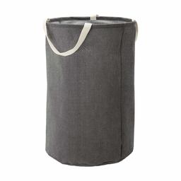 AmazonBasics Fabric Storage Bin - Tall Round, Charcoal Grey