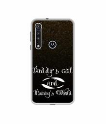 Amazon Brand - Solimo Designer Daddy's Girl and Mummy World UV Printed Soft Back Case Mobile Cover for Motorola One Macro