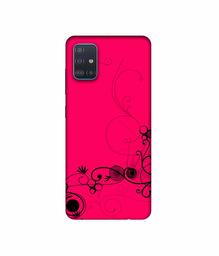 Amazon Brand - Solimo Designer Black Pattern on Pink 3D Printed Hard Back Case Mobile Cover for Samsung Galaxy A51