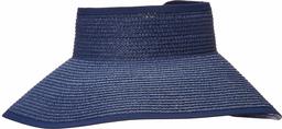 28 Palms Women's Standard Wide Brim Straw Sun Visor, Navy, One Size