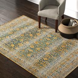 Amazon Brand - Rivet Gold and Blue Royalty Rug