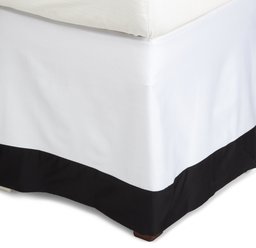 Pinzon Hotel Banded 100-Percent Egyptian Cotton Sateen Full Bed Skirt, Black