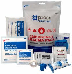 Xpress - Pack de primeros auxilios para trauma de emergencia con gránulos de control de sangrado