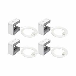 AmazonCommercial Desk Clamp Power Station, 6 AC Outlets, 1080J Surge Protection, 4 USB Charger Ports (Total 4.8A), Adjustable Power Cord, 6ft Cord, White, 4-Pack