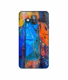 Amazon Brand - Solimo Designer Blue and Orange Brush 3D Printed Hard Back Case Mobile Cover for Samsung Galaxy J7 Duo