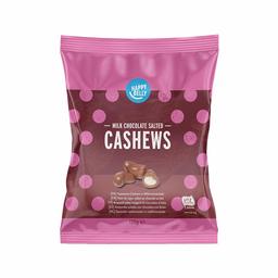 Amazon Brand - Happy Belly - Milk Chocolate Salted Cashews 130g x 6