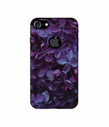 Amazon Brand - Solimo Designer Purple Flowers UV Printed Soft Back Case Mobile Cover for Apple iPhone 7 (Logo Cut)