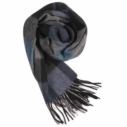 WAMSOFT Wool Scarf Shawl Wrap, Mens Womens Lambswool Tartan Stole Scarf Soft Pashmina Wrap Home Office Fashion Gift Outdoor Face Scarf(Light Blue&Light Grey Plaid)