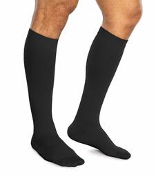 Amazon Brand - Solimo Closed Toe Compression Socks for Men & Women, Knee High, Sheer, Black, 15-20mmHg, 2X-Large, 1 Pair