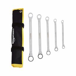 AmazonBasics 45-Degree Offset Double Ring Wrench Set - SAE, 5-Piece (Renewed)