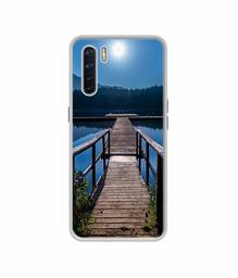 Amazon Brand - Solimo Designer Wooden Beach UV Printed Soft Back Case Mobile Cover for Oppo F15