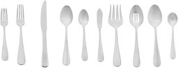 AmazonBasics 65 parça Stainless Steel Flatware set with Round Edge, servis için 12