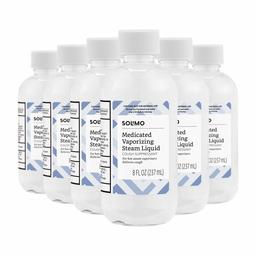 Amazon Brand - Solimo Medicated Vaporizing Steam Liquid Cough Suppressant, 8 Fluid Ounce (Pack of 6)