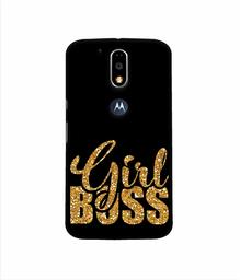 Amazon Brand - Solimo Designer Sparkle Girl Boss 3D Printed Hard Back Case Mobile Cover for Motorola Moto G4 Plus (with Logo Cut)