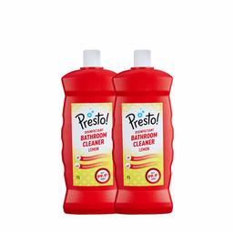 Amazon Brand - Presto! Disinfectant Bathroom Cleaner - Lemon 1 L (Pack of 2)