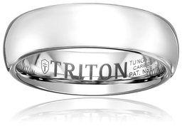 Amazon Collection Triton Men's Tungsten 6mm Domed Comfort Fit Wedding Band, Size 10