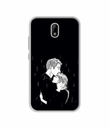 Amazon Brand - Solimo Designer Couples Standing in Rain UV Printed Soft Back Case Mobile Cover for Itel A23