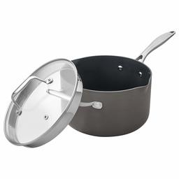 Stone & Beam - Casseruola tradizionale (increspata) 4-Quart Hard-Anodized Non-Stick Aluminimum