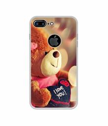 Amazon Brand - Solimo Designer Teddy Bear UV Printed Soft Back Case Mobile Cover for Apple iPhone 7 Plus (Logo Cut)