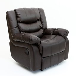 UMI Essentials Brown Bonded Leather Recliner Armchair - Reclining Chair Cinema Gaming Sofa