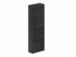 Amazon Brand - Movian Idro 4-Door Shoe Cabinet/Cupboard/Organizer, 25 x 52 x 163cm, Dark Grey