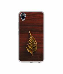 Amazon Brand - Solimo Designer Leaf on Wood UV Printed Soft Back Case Mobile Cover for Vivo Y91i